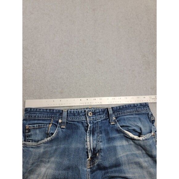 AG Adriano Goldschmied Jeans Mens 36X34 New Hero Straight Blue Distressed USA - Picture 6 of 16